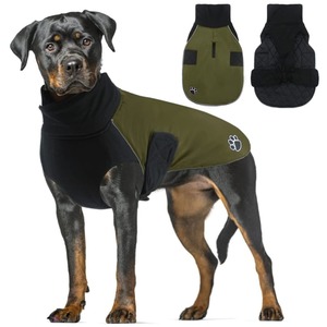 Winter Warm Waterproof Turtleneck Reversible Jacket for Small Medium and Large Dogs