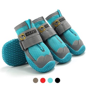 Pet Clothing: Comfortable Breathable Reflective Adjustable Strap Anti-slip Pet Boots for Medium Large Dogs