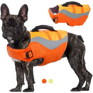 Pet Clothing: Reflective Boating Swimming Lifesaver Floating Swimsuit Jacket for Small Medium Dogs