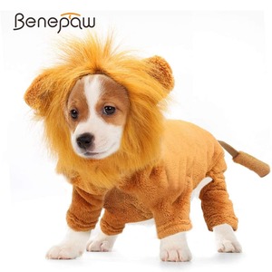 Pet Clothing: Winter Cute Cozy Lion Dog Hoodie Cosplay Dress Costume for Halloween Party for Dogs