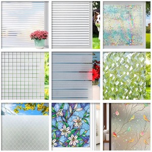 Decorative Window Film: Frosted Privacy Striped Window Film Office Decorative Self Adhesive Glass Window Decals Width 65 75
