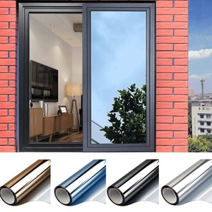Decorative Window Film: Multi-size one Way Mirror Film Privacy Sun Blocking Glass Sticker Heat Control Reflective Film Self
