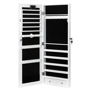 Mirror Jewellery Cabinet Touch Led Lockable Organiser Box Makeup