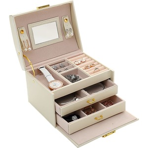 Jewellery Box: Jewellery Storage Box Girls Rings Necklaces Display Organiser Storage Case