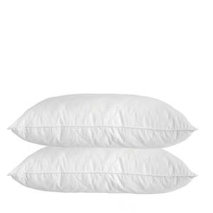 Pillows Cushions: Luxury Bamboo Blend Quilted Pillow Twin Pack Extra Fill Support