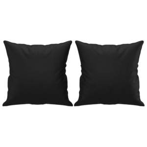 Pillows Cushions: Throw Pillows 2 Pcs Black 40x40 Cm Faux Leather Takaik