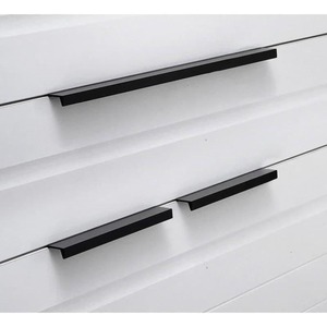 Gold Black Hidden Cabinet Pulls Aluminum Alloy Kitchen Cupboard Handles Drawer