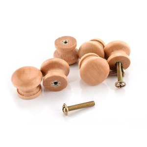 Handles: 10pcs Handles 2.5x2cm Natural Wooden Cabinet Drawer Wardrobe Knobs Door Pull