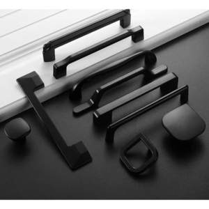 American Style Solidblack Cabinet Handles Aluminum Alloy Kitchen Cupboard Pulls