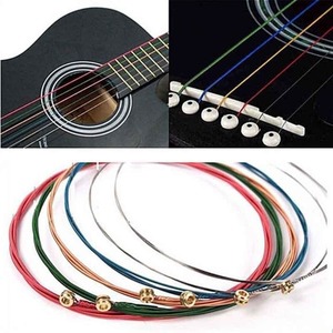 6pcs Set Acoustic Guitar Strings Rainbow Colourful Guitar Strings for Acoustic