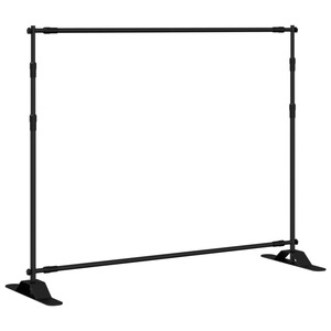 Backdrop Stands 2 Pcs Black 254X243 Cm Steel Toniall