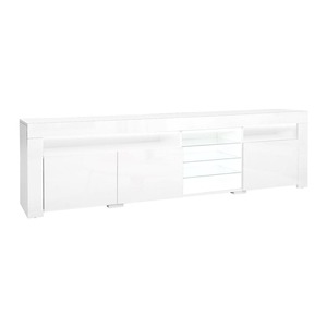 Artiss Tv Cabinet Entertainment Unit Stand Rgb Led Gloss 3 Doors 180cm White