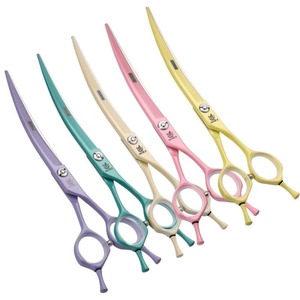 Professional Jp440c Colourful 6.25&7.0 Inch Curved Grooming Scissors Pet Trimming Scissors