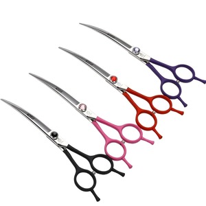 Pet Grooming Scissors: Professional 6.5 Inch Pet Scissors Dog Scissors Curved Grooming Scissors Cutting Shears Makas