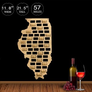 Wine Cork Map: Illinois Wine Cork Map