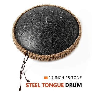Tongue Drums: Steel Tongue Drum 13 Inch 15 Tone Drum Handheld Tank Drum Percussion Instrument