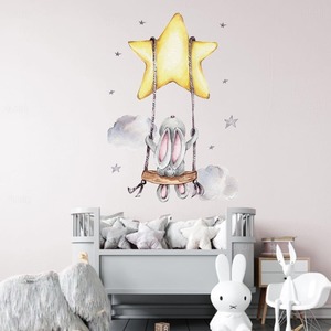 Bunny Baby Cartoon Wall Stickers for Kids Room