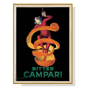 Wall Art 40Cmx60Cm Bitter Campari Gold Frame Canvas