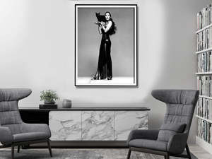 Wall Art: Wall Art 80Cmx120Cm Cher Music Black And White Black Frame Canvas