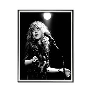 Wall Art: Wall Art 60Cmx90Cm Young Stevie Nicks In Concert Poster Black Frame Canvas