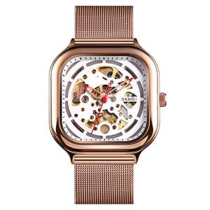 9184 Men Automatic Mechanical Mesh With Hollow Square Tourbillon Student Watch Rose Gold