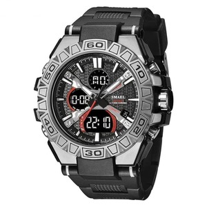 Men Quartz Waterproof 50m Digital Watch Led 8071 Military Sports Dual Display