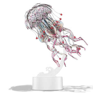 3d Puzzles Metal Model Colourful Jellyfish Building Kits Jigsaw Diy Toy for Adult 4 Colours