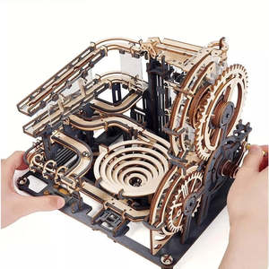 Diy Children 3d Puzzle: Marble Run Set 5 Kinds 3d Wooden Puzzle Diy Model Building Block Kits Assembly Toy for Teens Adult