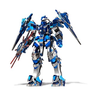 3d Metal Puzzle -blue Magnetic Rotation Model Building Kits Jigsaw Toy For Adults