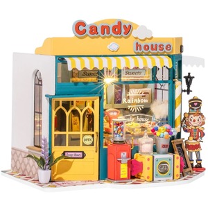 Diy Doll House: Dollhouse Rainbow Candy House Diy Miniature House for Kids Girls 3d Wooden Puzzle Funny Creative