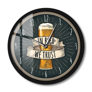 In Beer We Trust Bar Artwork Smart Voice Control Wall Clock With Led Light