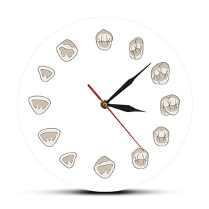 Color Printed Clocks: 12 Tooth Modern Clinic Wall Clock Hygienist Silent Wall Watch Medical Dental