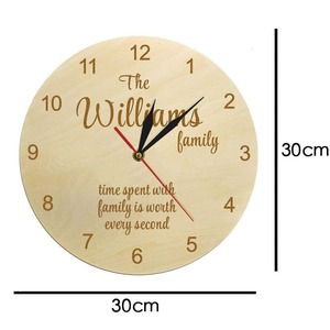 Wooden Wall Clocks: Custom Family Name Wooden Wall Clock