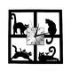Four Cats Wall Clock