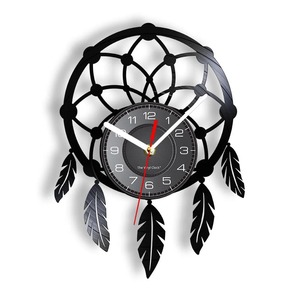 Vinyl Record Clocks: Boho Dreamcatcher Vinyl Record Wall Clock