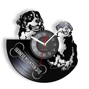 Vintage Bernese Mountain Dog Vinyl Wall Clock