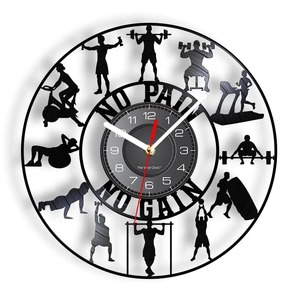Vinyl Record Clocks: Fitness Kettlebell Wall Clock
