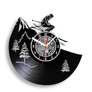 Vintage Skiing Record Clock