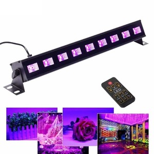 Led Stage Lighting Effect: Remote Black Light 27w 9led Uv Bar Glow Dark Party Dmx