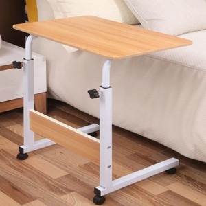 Laptop Stands: Wood Texture Portable Household Removable Laptop Desk Table Bedside Desk