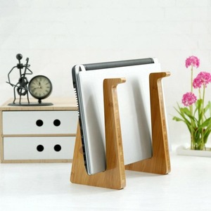 Laptop Stands: Large Bamboo Wood Computer Cooling Bracket Beech Wood Tablet Desktop Storage Rack