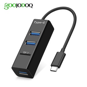 Usb Hub Adapter: 3 Ports Usb Type c Splitter with Tf Card Reader Hub