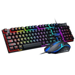 Keyboards Mice: 4 in 1 Rgb Ergonomic Light Mechanical Feel Gaming Keyboard and Mouse