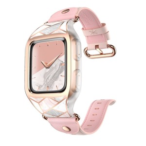 Fitbit Wristband Case: Fitbit Versa Cosmo Case-marble Pink
