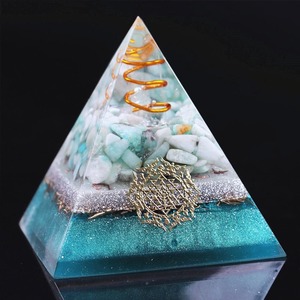 Orgonite Pyramid: Reiki Amazonite Crystal Orgone Pyramid Healing Quartz Energy Points Emf