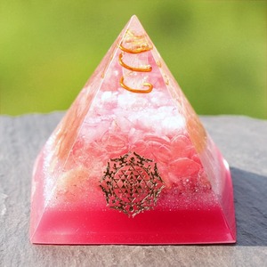 Orgonite Pyramid: Rose Quartz Orgone Pyramid Energy Chakra Balancing Gemstone Emf Protection Reiki