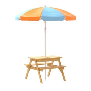 Other Furniture Accessories: Keezi Kids Outdoor Table and Chairs Picnic Bench Set Umbrella Water Sand Pit Box