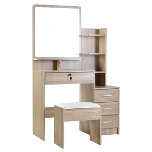 Other Furniture Accessories: Artiss Dressing Table Mirror Stool Set Vanity Makeup Desk Organizer Drawer Oak