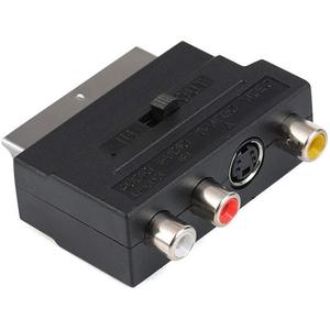 Adapters: Scart Male To Female With Composite Av & S-Video Sockets Black