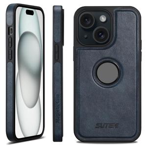 Iphone Cases: For Iphone 15 Magsafe Leather Back Phone Case